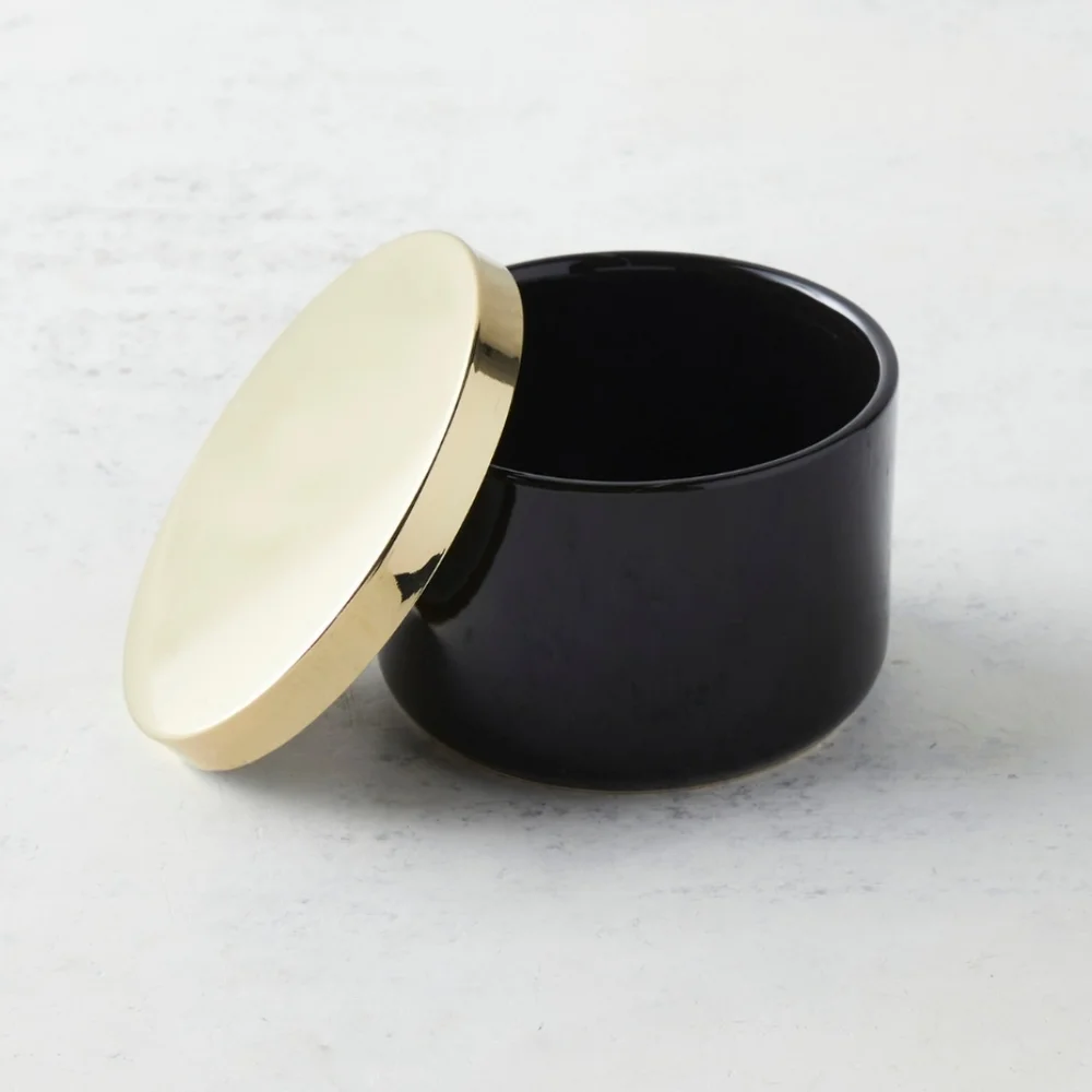 Z Gallerie Multi Use Storage Duo, black and gold, set of 2, NIB